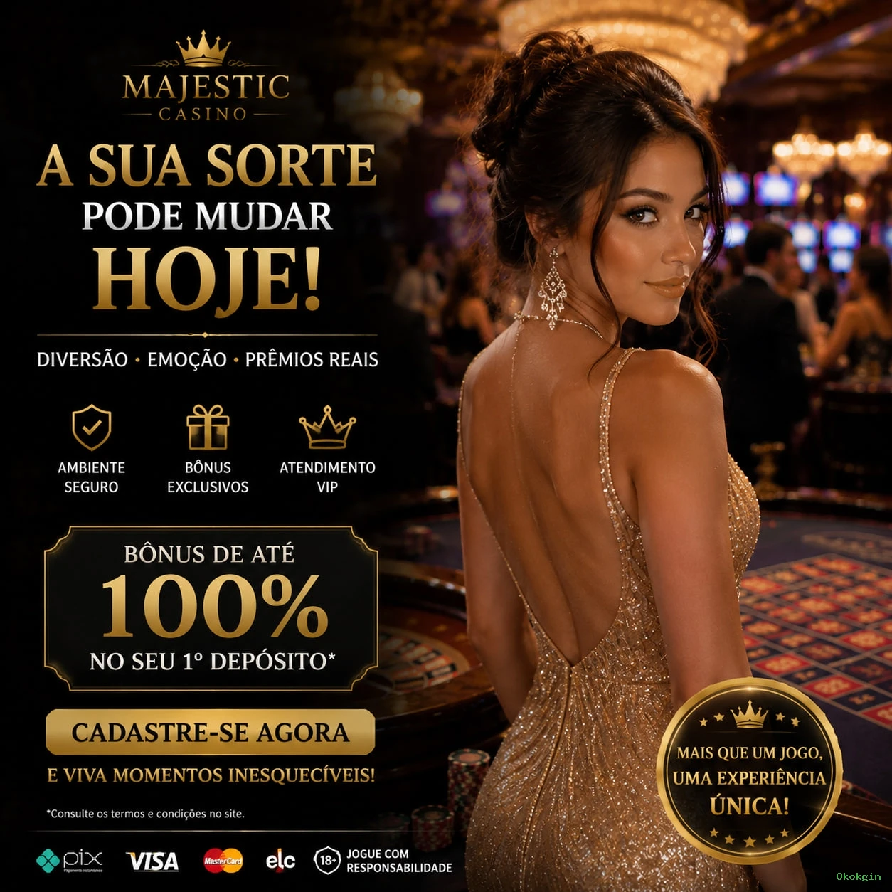 Imagem promocional da Okokgin mostrando a plataforma e suas vantagens